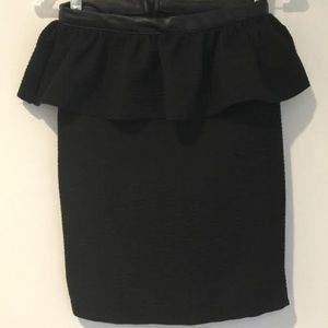NWT Zara Black Peplum Pencil Skirt Size S